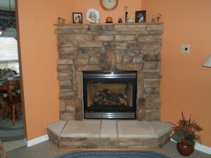 inside stone fireplace corner fireplace