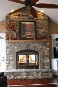 inside stone fireplace double sided