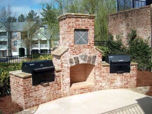 outdoor brick fireplace grills