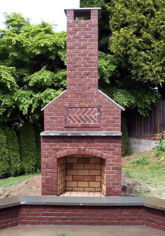 outdoor fireplace brick red brick fireplaces